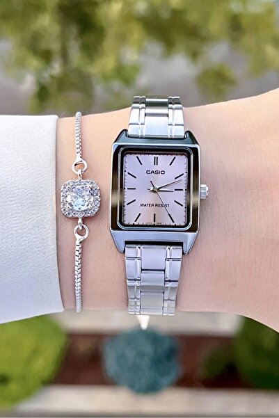 Casio Kadranı Pembe Kordonu Gümüş Renk Kadın Kol Saati