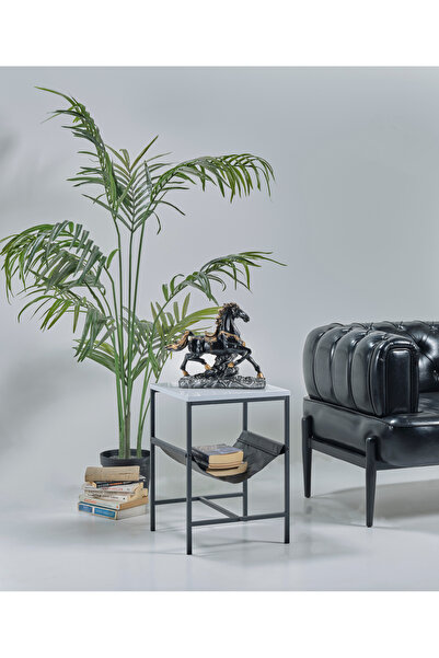 LuLu Home MİLAN YAN SEHPA DERGİLİKLİ SEHPA METAL SEHPA