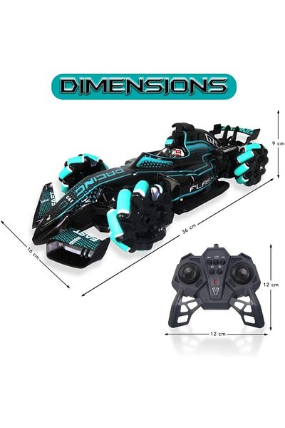 JINOU Remote Control Car - 4WD Dual Motor, Remote & Smart Watch Gesture Control - Turquoise