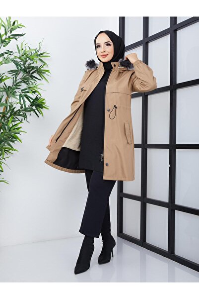 RACE FASHİON Μπουφάν Bondit με κουκούλα, γούνινο εσωτερικό, ελαστική μέση RC905020