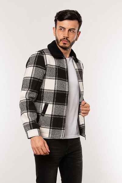Cazador 1001-Fw Erkek Ekose Mont