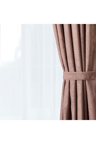 Evidea Soft Devon Background Curtain - Brown - 140X270 cm