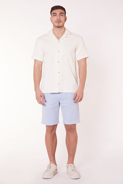 BRACCAS Men's Side Pocket Lace up Waist Jogger Light Blue Shorts