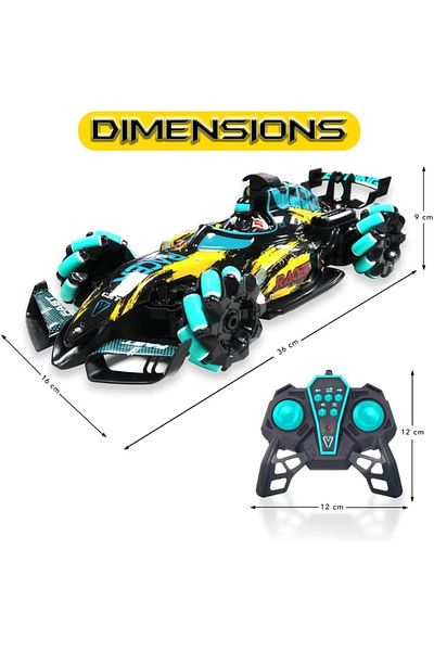 JINOU Remote Control Car - 4WD Dual Motor, Remote & Smart Watch Gesture Control - Yellow