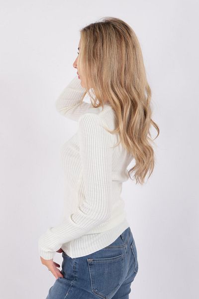 Fashion Friends Ecru V-Neck Sweater