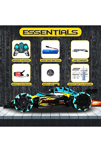 JINOU Remote Control Car - 4WD Dual Motor, Remote & Smart Watch Gesture Control - Yellow