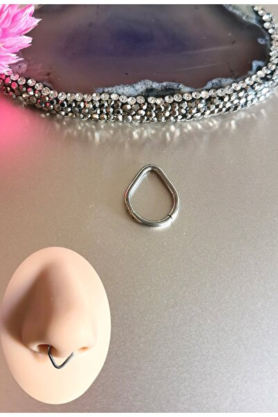 Bylin %100 Cerrahi Çelik Kilitli Damla Piercing (SMİLEY, HELİX, LOBE, SEPTUM)- 1 Adet