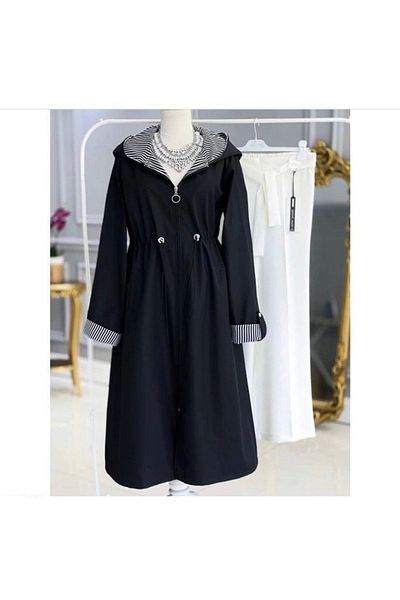 RACE FASHİON Trench impermeabil din material Bondit în dungi Rc5010