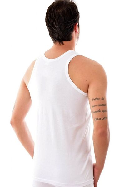 USLULAR Men's White Single Tank Top 100% Cotton