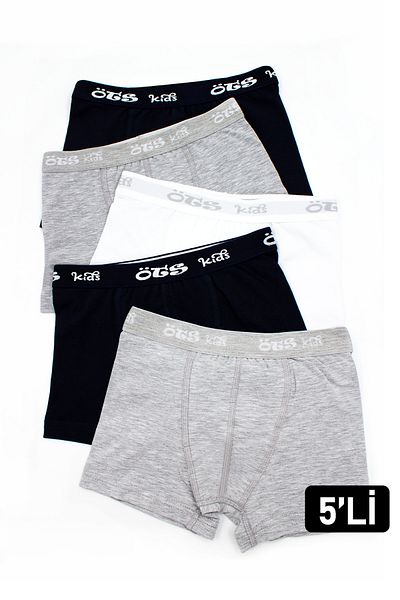 Öts Boy's 5-Piece Comfortable Cotton Boxer