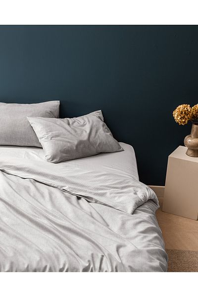 Madame Coco Delrico Double Cotton Printed Duvet Cover Set - Gray