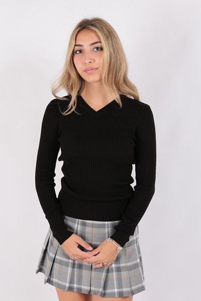 Fashion Friends Pulover cu decolteu în V negru