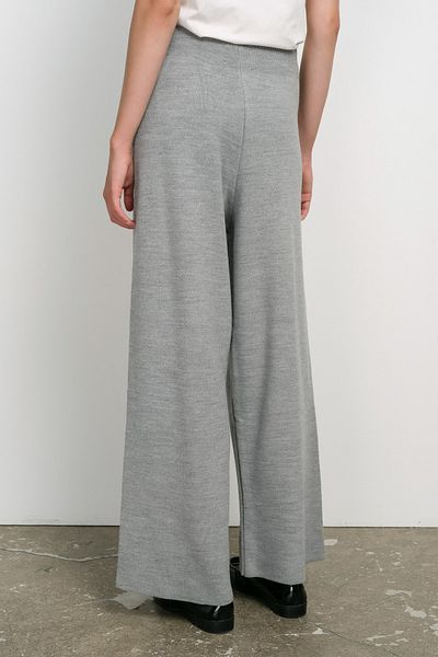 Fatma Atasoy Steel Knitted Gray Knitwear Trousers
