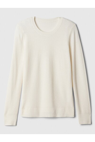 GAP Kadın Kırık Beyaz Textured Kazak