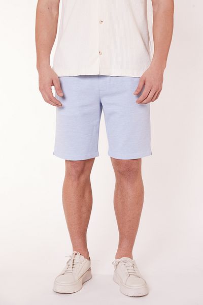 BRACCAS Men's Side Pocket Lace up Waist Jogger Light Blue Shorts