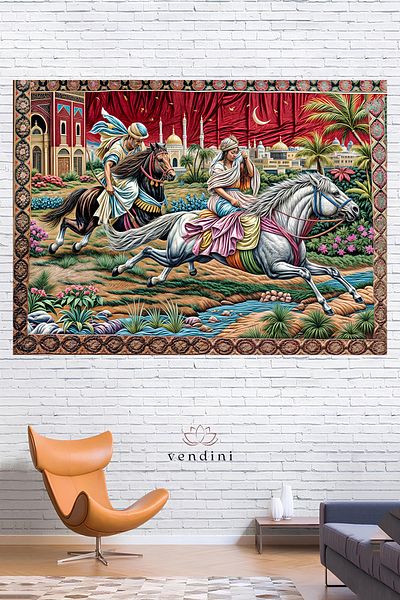 Vendini Vintage Series Princess Escape from the Palace Wall Tapestry Wall Covering Wall Tapestry