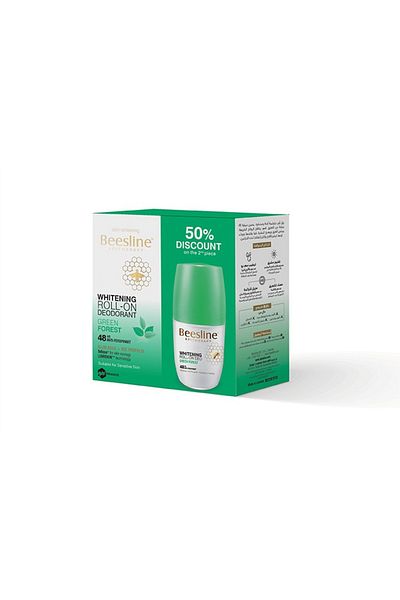 Beesline مزيل العرق رول أون لتبييض البشرة - جرين فورست (قرص 1+50%)