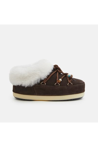 MOON BOOT شباشب للنساء / البنات 80D1470040-ML01 Moon Boot Evx Mule Suede Beads بني داكن / طبيعي