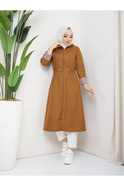 RACE FASHİON Çizgili Bondit Kumaş Su Geçirmez Trençkot 120 cm Rc5010