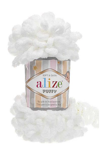 Alize ALB 5 bucăți Puffy Colar - 55