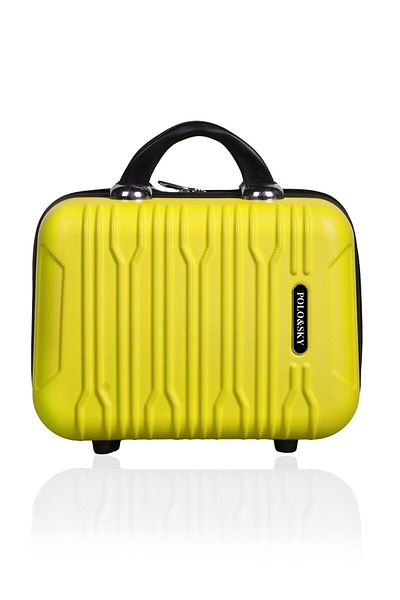 POLO&SKY Mars Model Yellow Color Abs Makeup Bag Hand Suitcase