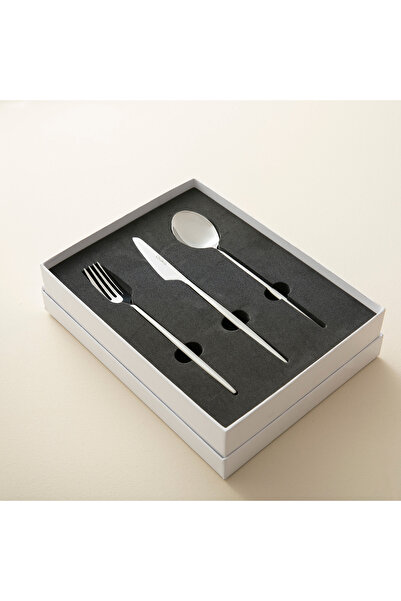 Chakra Elina 18 Parça Yemek Çatal Kaşık Bıçak Seti Yarı Mat Gümüş