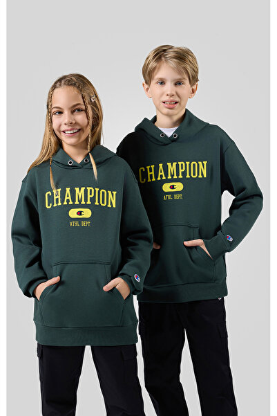 Champion Field Of Play Hooded Sweatshirt Yeşil Çocuk Kapüşonlu Sweatshirt-306...