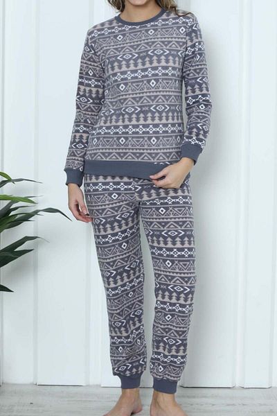 Nicoletta Women's Plush Pajama Set Welsoft GRAY