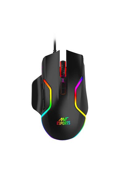 Ant Esports فأرة Ant Esports GM320 RGB | 12800 نقطة في البوصة، 8 أزرار، RGB، سريعة النيران