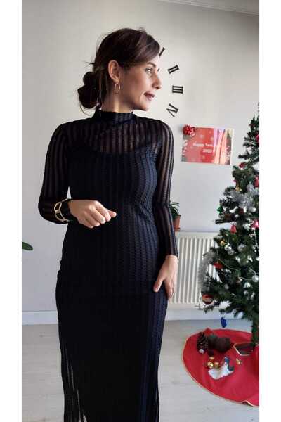 Butik ASTARLI KABARIK İŞLEME TÜL ELBİSE