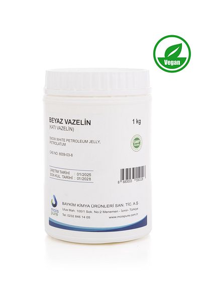 Mois Pure 1 kg White Vaseline Solid - Additive-Free, Pure and Natural Vegan Vaseline