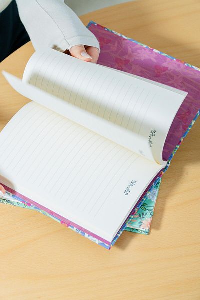 hiddenpaperco Lined and Floral Cloth Hardcover Notebook