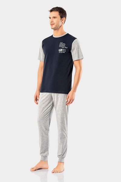 ERDEM İÇ GİYİM Ανδρικές καλοκαιρινές πιτζάμες Erdem Navy Blue 2023-04