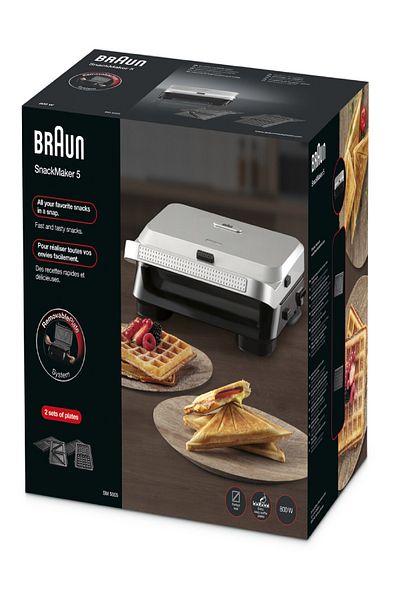 Braun Snackmaker 5 - Double Sided Sandwich and Waffle Maker, Non-Stick Surface
