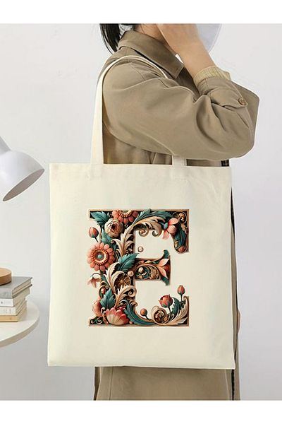 Cemira Letter E Design Letter E Τσάντα, Y2 Pinterest Retro Unisex υφασμάτινη τσάντα τσάντα τσάντα, τσάντα δώρου