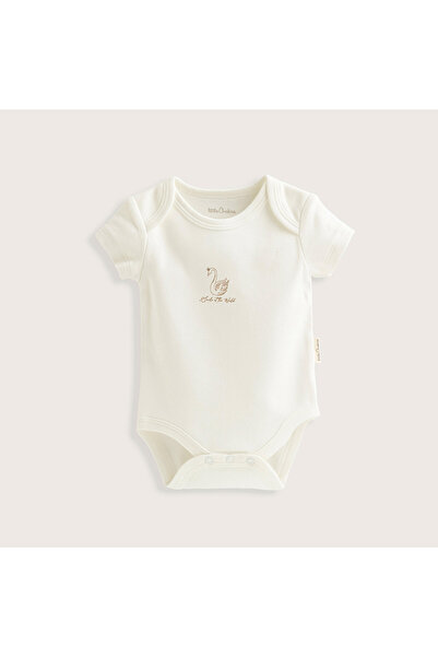 Chakra Little Swan Yenidoğan Kısa Kollu Body Ekru