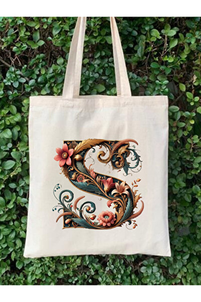 Cemira S Harf Tasarım S Harfi Çanta, Y2 Pinterest Retro Unisex Bez Çanta Tote Bag, Shopper Bag