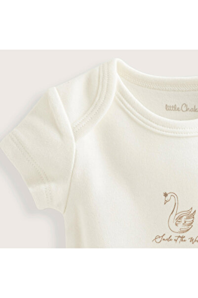 Chakra Little Swan Yenidoğan Kısa Kollu Body Ekru