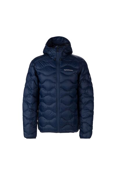 Peak Performance Navy Blue Hooded Men's Outdoor Coat - Helium down