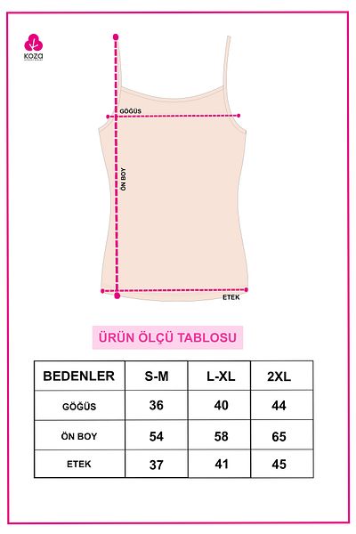 koza iç giyim Women's 2-Piece Cotton Basic Rope Strap Tank Top