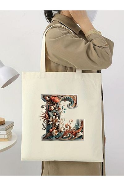 Cemira Unisex ρετρό υφασμάτινη τσάντα με σχέδιο L Letter - Y2 Pinterest Shopper Bag