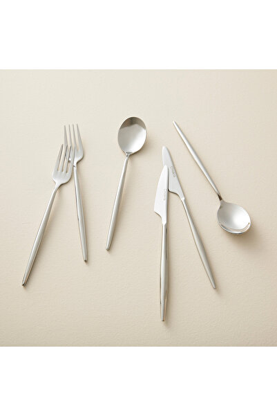 Chakra Elina 18 Parça Tatlı Çatal Kaşık Bıçak Seti Parlak Gümüş