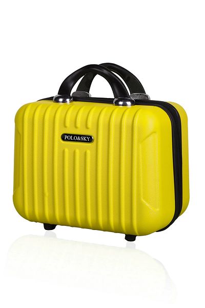 POLO&SKY YEllow Colored Abs Makeup Bag - Class ModEl Hand Suitcase