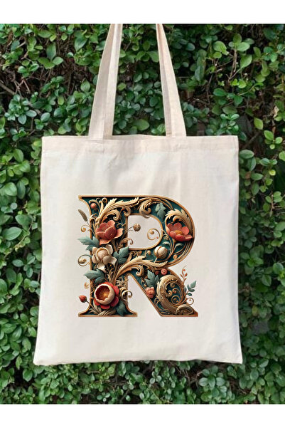 Cemira Unisex R Letter Design Y2 Pinterest Retro υφασμάτινη τσάντα - Tote and Shopper Bag