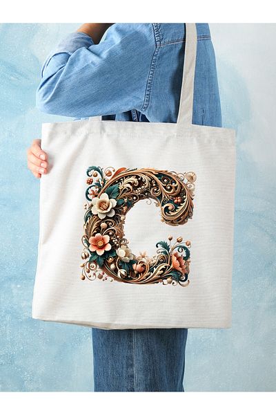 Cemira Unisex Retro C Letter Design - Y2 Pinterest υφασμάτινη τσάντα Tote Shopper Bag