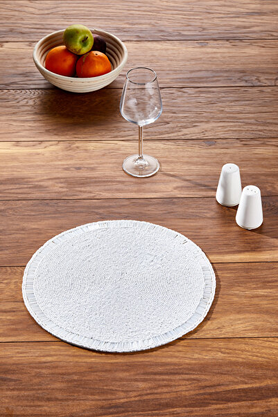 Cornella Mărgele albe lucrate manual cu mărgele de alimentare cu mărgele brodate rotund american Service