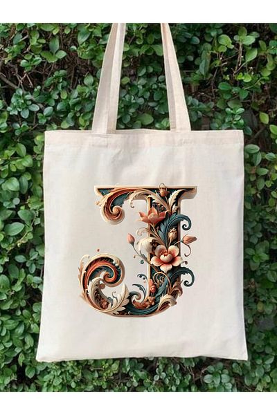 Cemira Unisex Retro Letter J Letter Τσάντα - Y2 Pinterest υφασμάτινη τσάντα αγορών