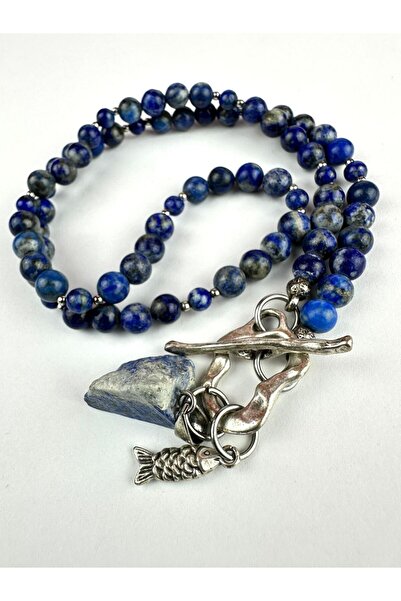 Amber Koleksiyon Ham Lapis Lazuli Kolye
