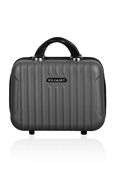POLO&SKY Smoked Color Abs Makeup Bag - Hand Suitcase