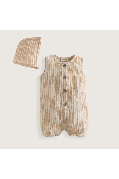 Chakra Beige Picnic Jumpsuit and Hat Set
